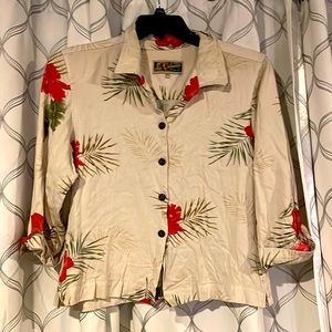 La Cabana All Night Long XL Tropical 3/4 sleeve button down!